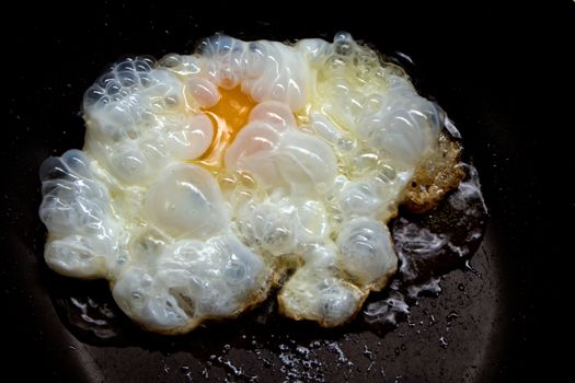 Sunny side up frying egg in a pan