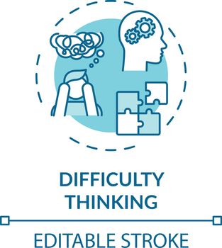 Difficulty thinking concept icon