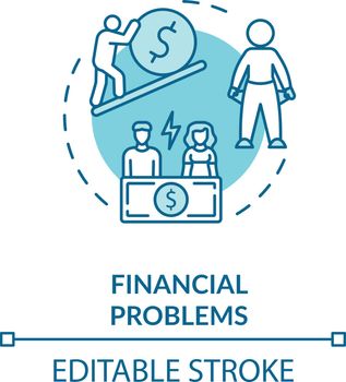 Financial problems concept icon