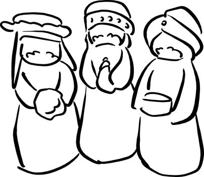 Three kings of Bethlehem Nativity concept vector illustration sk