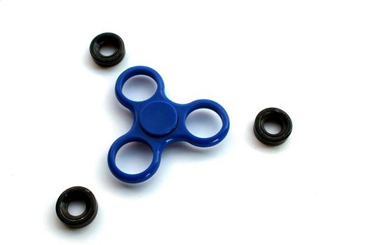 Disassembled fidget spinner (rotor and bearings)