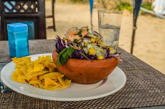 Ceviche, traditional food of the Pacific South American country