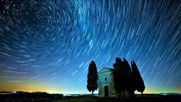 Fabulous Starry Sky. Time Lapse image. Beautiful Sky in nights.