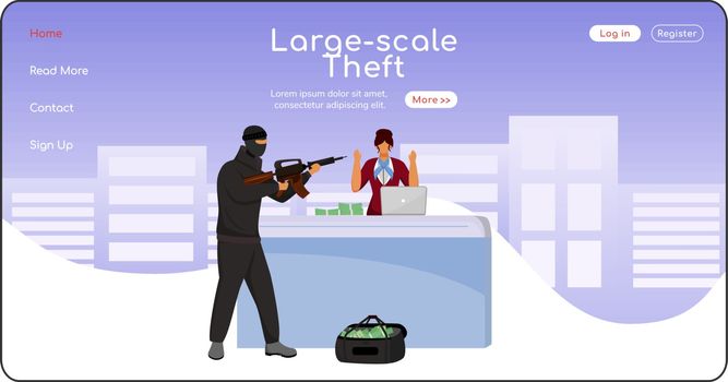 Large scale theft landing page