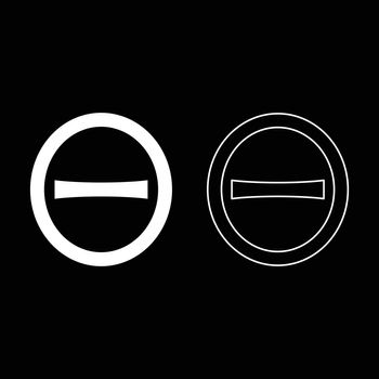 Theta capital greek symbol uppercase letter font icon outline set white color vector illustration flat style image