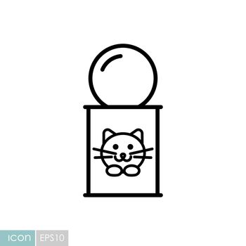 Pet cat food can vector icon. Pet animal sign