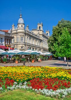 Street cafe in the city of Ruse in Bulgaria