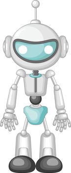 Vector Illustration of Futuristic Robot Cartoon
