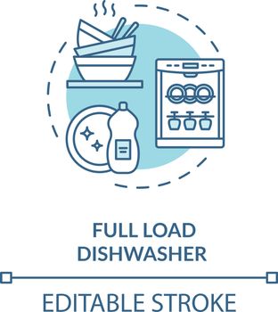 Full load dishwasher turquoise concept icon