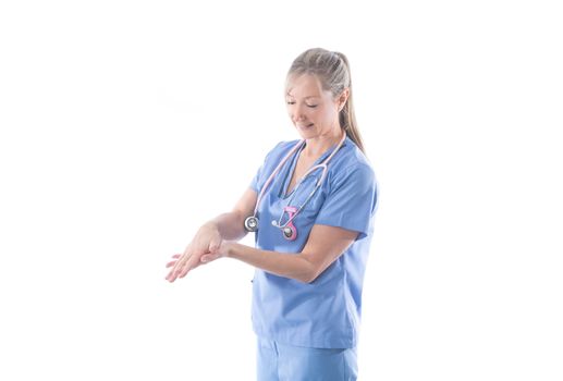 Nurse or doctor washing hands