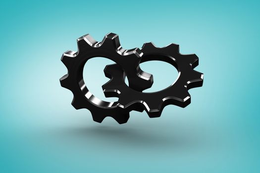 Composite image of linking chrome cog and wheel