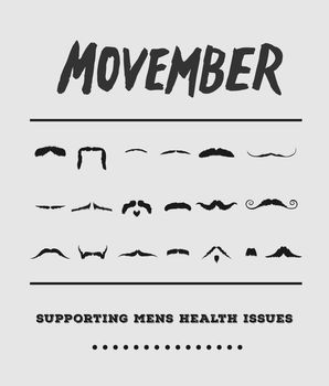 Movember advertisement vector with text and graphic