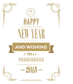Happy new year vector in art deco style