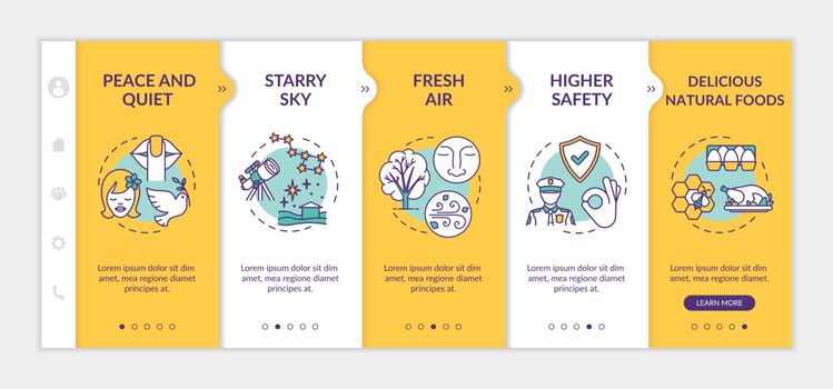 Living outside city onboarding vector template