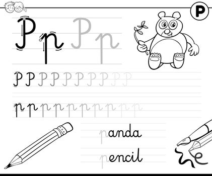learn to write letter P workbook for children