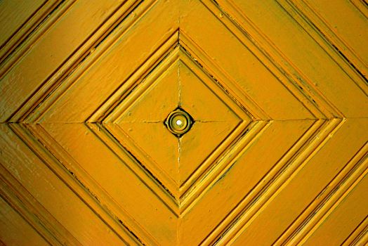 Yellow wooden door