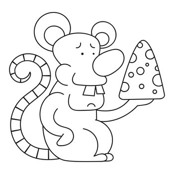 Vector Illustration Cartoon Rat Coloring Book For Kids