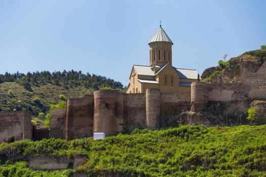 Saint Nicholas Church in Narikala fortress. Famous landmark in Tbilisi, capital of Georgia country.