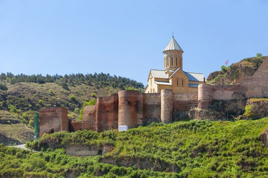 Saint Nicholas Church in Narikala fortress. Famous landmark in Tbilisi, capital of Georgia country.