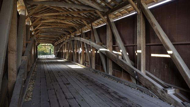 Covered Bridge with Burr Arch Trusses 2