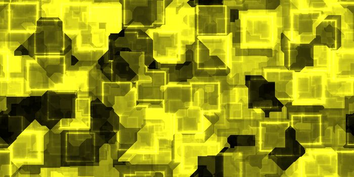 Yellow seamless Cyber Glow Neon Squares Pattern Background Textu