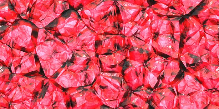 Red pink gemstone seamless pattern. Shiny colors rock stone texture. Crystal gem wall background.