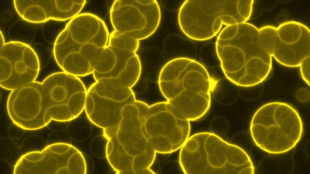 Yellow Luminescent Glowing Cells Seamless Background Textures