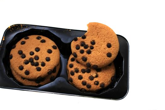 Oatmeal cookies with chocolate crumbs