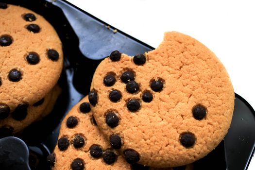 Oatmeal cookies with chocolate crumbs