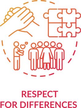 Respect for differences red concept icon