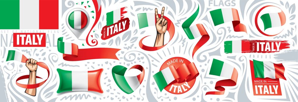 Vector set of the national flag of Italy in various creative designs