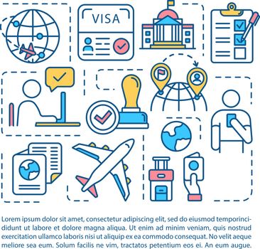 Visa application concept icon with text