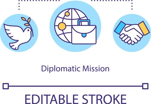 Diplomatic mission concept icon