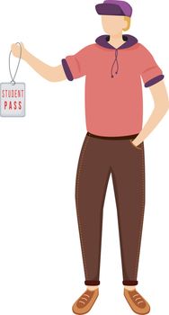 Student pass for museums flat vector illustration