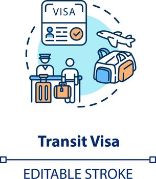 Transit visa concept icon