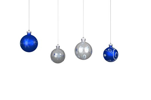 Hanging christmas bauble decorations