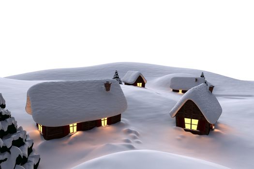 Snow covered houses