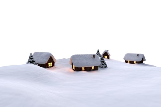 Snow covered houses