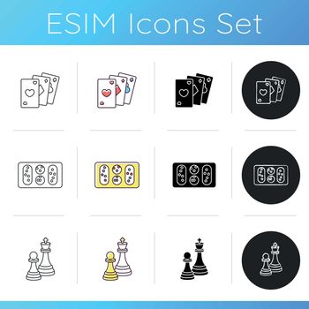 Tabletop games icons set
