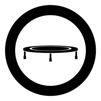 Trampoline jumping for bounce icon in circle round black color vector illustration flat style image