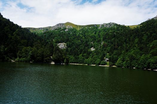 Panoramic view over the Lac de Schiessrothried in the Vosges