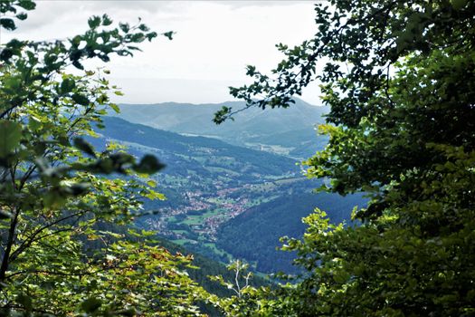 View over a valley in the Vosges region near the Col de la Schlucht
