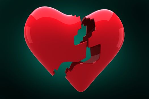 Composite image of broken heart