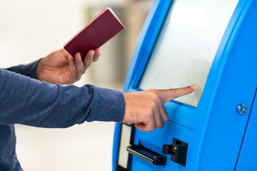 Automat for printing boarding tickets in airport