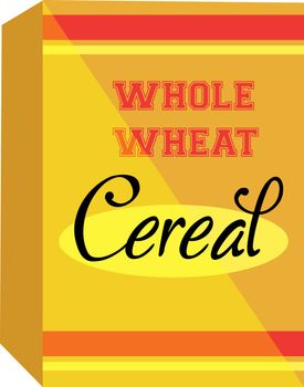 Cereal in box, illustration, vector on white background