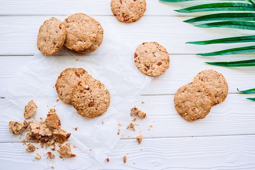 Homemade healthy vegan cookies dessert with oats