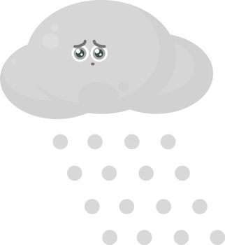 Snowing cloud, illustration, vector on white background.