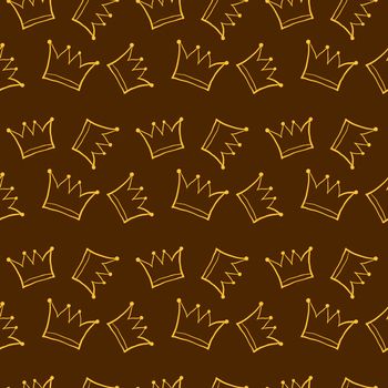 Crowns pattern, illustration, vector on white background.