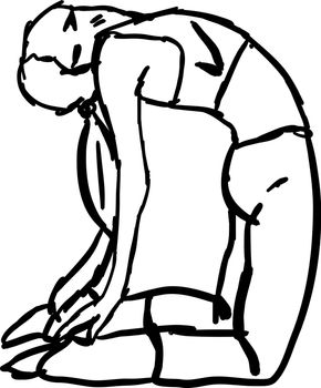Yoga pose sketch, illustration, vector on white background.