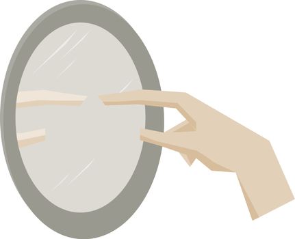 Hand mirror, illustration, vector on white background.